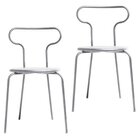 Kit 2 Cadeiras Base Tubular Fixa Fantasminha Chef Prata/branco