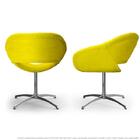 Kit 2 Cadeiras Beijo Amarela Poltronas Decorativas Com Base G