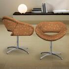 Kit 2 Cadeiras Beijo Colmeia Marrom E Laranja Poltrona Decora