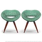 Kit 2 Cadeiras Beijo Colmeia Verde Poltrona Decorativa Com Ba