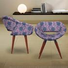 Kit 2 Cadeiras Beijo Floral Lilás E Rosa Poltrona Decorativa