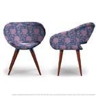 Kit 2 Cadeiras Beijo Floral Rosa E Lilás Poltrona Decorativa