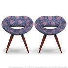 Kit 2 Cadeiras Beijo Floral Rosa E Lilás Poltrona Decorativa