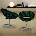 Kit 2 Cadeiras Beijo Floral Verde E Preto Poltrona Decorativa