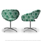 Kit 2 Cadeiras Beijo Verde Floral Poltrona Decorativa Com Bas