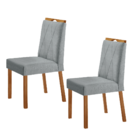 Kit 2 Cadeiras Bela Com Puxador Móveis Minas - Linho Cinza