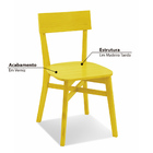 Kit 2 Cadeiras Bell Em Madeira Taeda - Amarelo Lavado