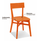 Kit 2 Cadeiras Bell Em Madeira Taeda - Laranja Lavado