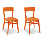 Kit 2 Cadeiras Bell Em Madeira Taeda - Laranja Lavado