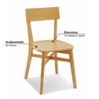 Kit 2 Cadeiras Bell Em Madeira Taeda - Natural