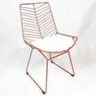 Kit 2 Cadeiras Bertoia Retrô Cobre Assento Branco - Poltronas