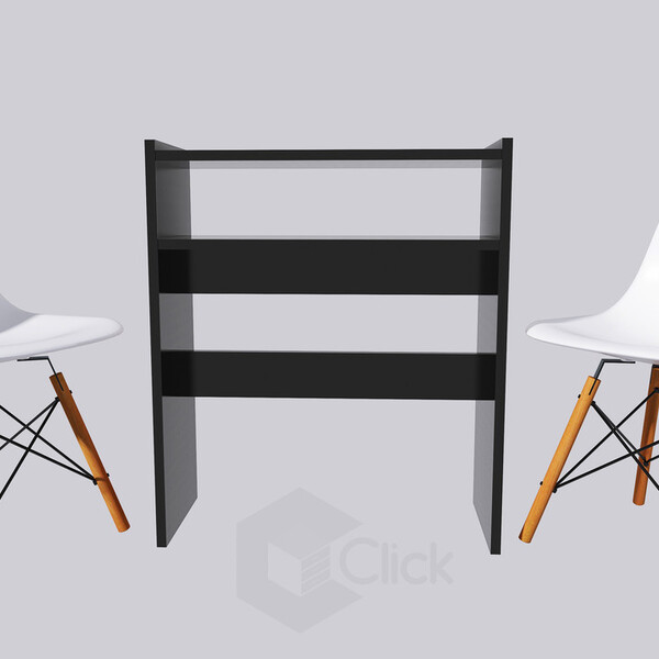 Kit 2 Cadeiras Branca Eames Eiffel + Manicure De Mesa Preta