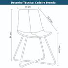 Kit 2 Cadeiras Brenda Rivatti Poliuretano Preto Base Preta