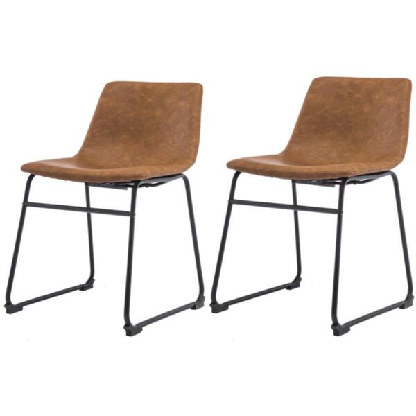Kit 2 Cadeiras Bruna Rivatti Poliuretano (pu) Marrom Pés Em A