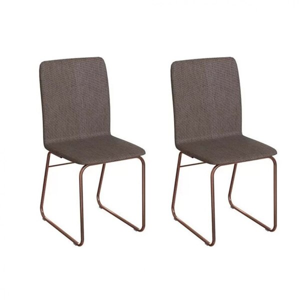 Kit 2 Cadeiras C-761  Marrom/rose