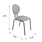 Kit 2 Cadeiras C/ Encosto Escritório Mesa Jantar Sofia - Cinz