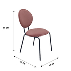 Kit 2 Cadeiras C/ Encosto Escritório Mesa Jantar Sofia - Rosa