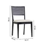 Kit 2 Cadeiras Cannes Com Encosto Em Tela E Estofada - Preto