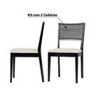 Kit 2 Cadeiras Cannes Com Encosto Em Tela E Estofada - Preto