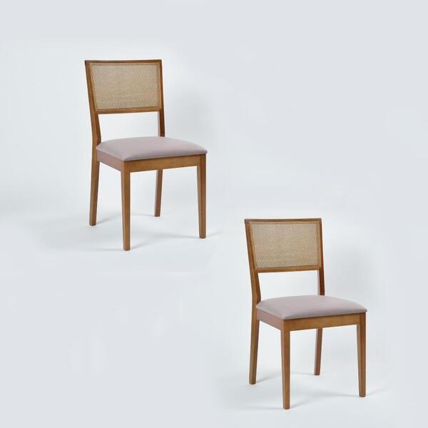 Kit 2 Cadeiras Cannes Encosto Em Tela E Assento Estofado