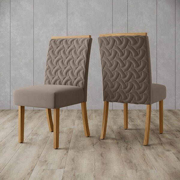 Kit 2 Cadeiras Carina Nature/marrom Amêndoa