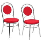 Kit 2 Cadeiras Cc10 A107 Debrum Cromado/vermelho