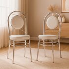 Kit 2 Cadeiras Cc10 D424 Debrum Yescasa Cromada/bege