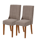 Kit 2 Cadeiras Celina - Lopas Suede Animale Bege-frassino