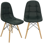 Kit 2 Cadeiras Charles Eames Botonê Eiffel Wood Estofada Cour