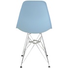 Kit 2 Cadeiras Charles Eames Eiffel Base Metal Cromado Azul C