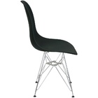 Kit 2 Cadeiras Charles Eames Eiffel Base Metal Cromado Preta
