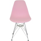 Kit 2 Cadeiras Charles Eames Eiffel Base Metal Cromado Rosa