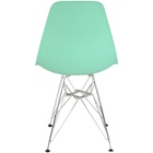 Kit 2 Cadeiras Charles Eames Eiffel Base Metal Cromado Verde