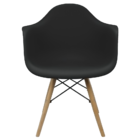 Kit 2 Cadeiras Charles Eames Eiffel Design Wood Com Braços -