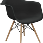 Kit 2 Cadeiras Charles Eames Eiffel Design Wood Com Braços -