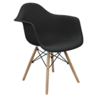 Kit 2 Cadeiras Charles Eames Eiffel Design Wood Com Braços -