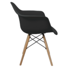Kit 2 Cadeiras Charles Eames Eiffel Design Wood Com Braços -