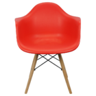 Kit 2 Cadeiras Charles Eames Eiffel Design Wood Com Braços -