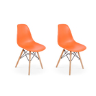 Kit 2 Cadeiras Charles Eames Eiffel Dkr Wood Design Laranja