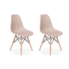 Kit 2 Cadeiras Charles Eames Eiffel Dkr Wood Design Nude