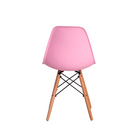 Kit 2 Cadeiras Charles Eames Eiffel Rosa Claro Base Madeira S