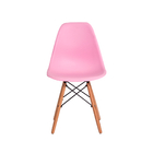 Kit 2 Cadeiras Charles Eames Eiffel Rosa Claro Base Madeira S