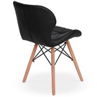 Kit 2 Cadeiras Charles Eames Eiffel Slim Wood Estofada - Preta