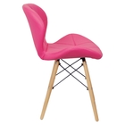 Kit 2 Cadeiras Charles Eames Eiffel Slim Wood Estofada - Rosa
