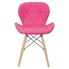 Kit 2 Cadeiras Charles Eames Eiffel Slim Wood Estofada - Rosa