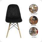 Kit 2 Cadeiras Charles Eames Eiffel Veludo Estofado Preto