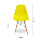 Kit 2 Cadeiras Charles Eames Eiffel Wood Design  Amarela
