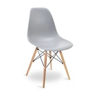 Kit 2 Cadeiras Charles Eames Eiffel Wood Design Jantar Cinza