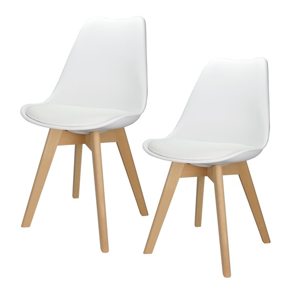 Kit 2 Cadeiras Charles Eames Leda Luisa Saarinen Design Wood