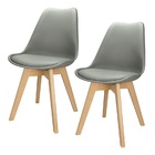 Kit 2 Cadeiras Charles Eames Leda Luisa Saarinen Design Wood